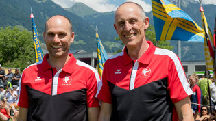 Leidenschaft: Markus Küng (links) und Luigi Maggiacomo haben für das Glarner-Bündner Turnfest viel Freizeit aufgewendet.