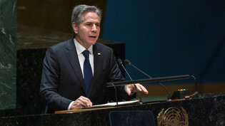 Was ist zu tun? US-Aussenminister Anthony Blinken spricht am Hauptsitz der UNO in New York.