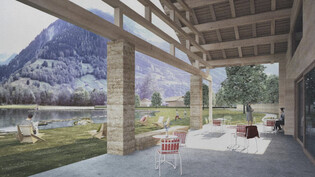 Lehm und Holz: Die Visualisierung zeigt, wie sich das Architekturbüro Capaul und Blumenthal die Bauten am Lag Salischinas vorstellt.