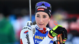 Alles gegeben: Aita Gasparin nach dem Einzelstartrennen über 15 Kilometer beim Weltcup im Januar in Ruhpolding.