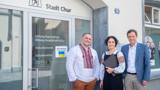 Unterricht auf Ukrainisch: Anatolii Mikitsel (links) hat auf Anstoss von Stadtrat Patrik Degiacomi ein neues Unterrichtsangebot organisiert. Eine der unterrichtenden Lehrerinnen wird Olena Biletska sein. 