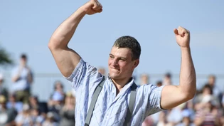 Samuel Giger jubelt nach dem eigenen Kantonalfest in Lengwil TG