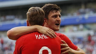 Der Torschützenleader und der englische Torschütze zum 1:0 gegen Schweden unter sich: Harry Kane und Harry Maguire (hinten)