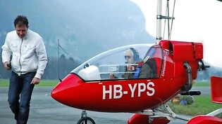 Erstflug: Peter Straub startet 2011 zum ersten Mal mit seinem Gyrokopter – jetzt hat das Fluggerät seine letzte Reise angetreten