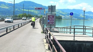 Rostig, alt und sanierungsbedürftig: Das Geländer zwischen Radweg und See muss erneuert werden. Bild Ramona Nock