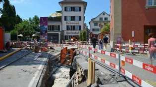 Überraschend: Arbeiter sind auf Reste der Stadtmauer aus dem Mittelalter gestossen.