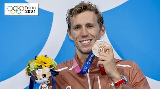 Der Lohn für harte Arbeit: Jérémy Desplanches mit der Olympia-Bronzemedaille.