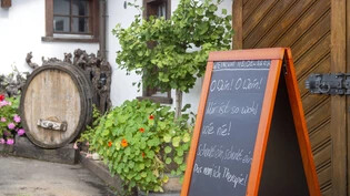 Willkommen: Das Weinfest in Maienfeld findet bei Strahlendem Sonnenschein statt.