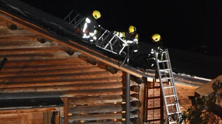 Brand oberhalb von Stierva: 25 Einsatzkräfte der Feuerwehr Surses rückten aus und löschten das Feuer.