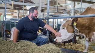 Macht sich Sorgen: Bauer Gian Liesch möchte gerne seine Felder in Brienz/Brinzauls bewirtschaften. Da dies unmöglich ist, besucht er stattdessen seine Kühe in Cazis und hilft bei den Stallarbeiten.