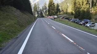 Töfffahrer bei Sturz mittelschwer verletzt: Die Unfallstelle bei der Örtlichkeit «Grüenbödeli» zwischen Davos und Klosters.
