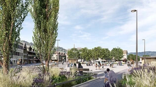 Ein Ort zum Verweilen und Sein: So etwa könnte der zukünftige Dorfplatz beim Bahnhof Schmerikon ab 2029 aussehen. Wenn alles nach Plan läuft. 