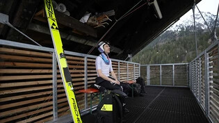 Simon Ammann bei den Wettkampf-Vorbereitungen in Oberstdorf: Zum 25. Mal hebt er heuer im Allgäu im Rahmen der Tournee ab