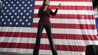 Nikki Haley, republikanische Präsidentschaftsbewerberin und ehemalige UN-Botschafterin, spricht auf einer republikanischen Wahlkampfveranstaltung im US-Bundesstaat North Carolina. Foto: Chuck Burton/AP/dpa
