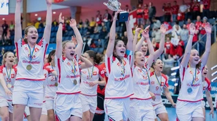 Ende gut, alles gut: Die Schweizer Unihockey-Nationalmannschaft feiert mit den Fans Bronze an der WM in Schweden. 