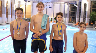 Die vier Schülermeister-Finalisten (v.l.): Sandro Weber, Nils Rutishauser, Riccardo Stiffler und Gian Saner.