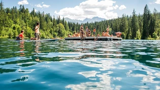 baden See Crestasee Sommer