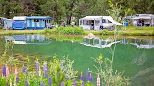 Camping Morteratsch im Oberengadin: Die Bündner Campingplätze sind bei den Schweizer Gästen gefragt wie nie zuvor. Bild: Archiv