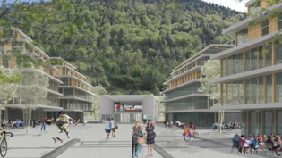 Zukunftsmusik: So könnte sich das Stadthallenareal mit der neuen Brambrüeschbahn künftig präsentieren.
