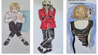 Drei der Hauptfiguren in Dina Casparis Roman: Die Anwältin Tara Bernhard, Modekönig Karl Gerold Fuchs und Bloggerin Nadine.