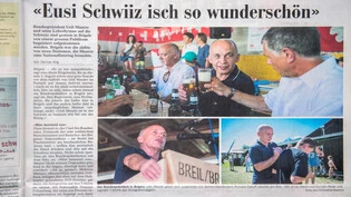 Schöne Schweiz: Ausschnitt aus der Südostschweiz vom 2. August 2013, als Bundespräsident Ueli Maurer in Brigels die Festrede hielt. 