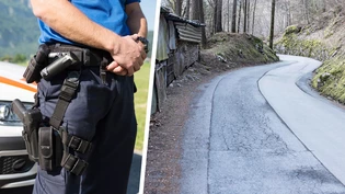 Strassensperre in der Kurve: Die Glarner Kantonspolizei hat versucht, die drei Einbrecher im Risirank aufzuhalten.
