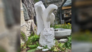 Aus der Höhe geholt und ruiniert: Die Adlerskulptur von Guido Keller wurde beschädigt auf der Jochstrasse in Chur aufgefunden.