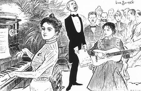 So sah W. j. Urquhart 1902 eine «Une soirée» in «Davos Doings». 