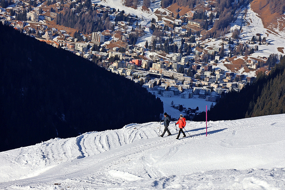 Die Winterwanderwege ab Pischa Bergstation sind sehr gut unterhalten. 