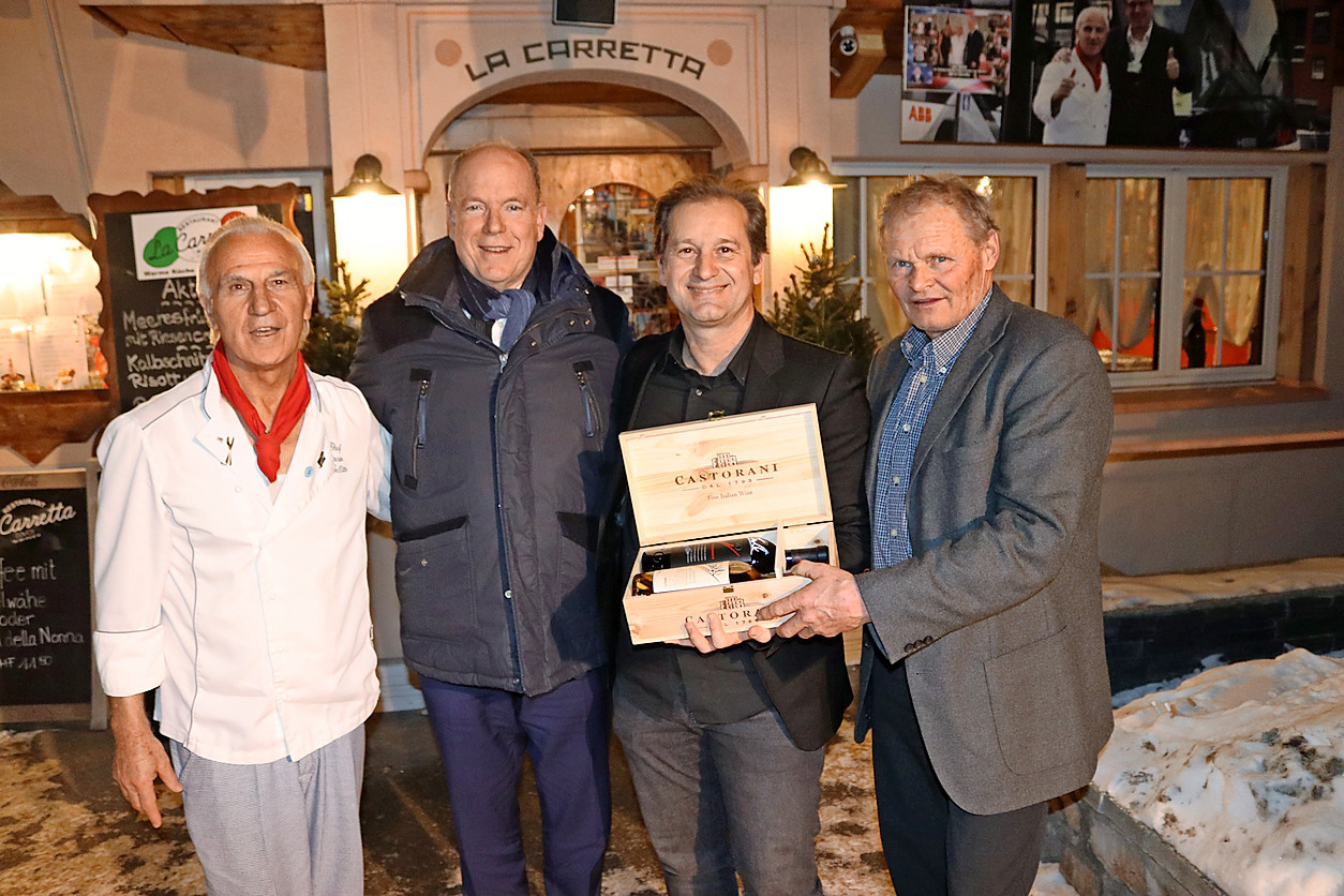 V. l.: Antonio Sellitto, Fürst Albert II. von Monaco, Jarno Trulli und Paul Accola.  